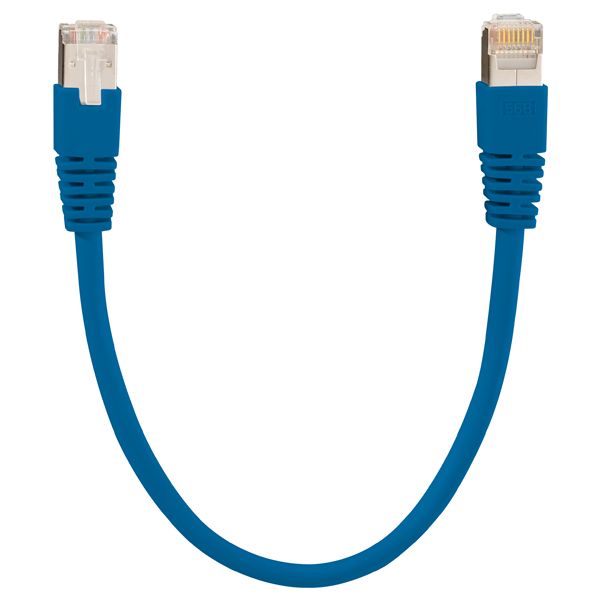 Patch cord, Cat.6A iso, 0,5 m blue (similar RAL 5015) image 1