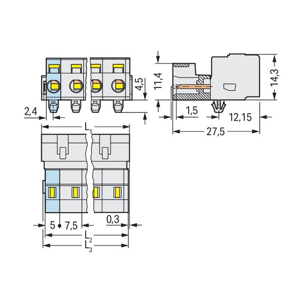 1-conductor male connector CAGE CLAMP® 2.5 mm² light gray image 5