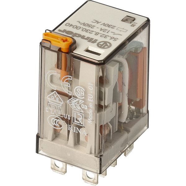 Miniature power Rel. 2CO 12A/230VAC/Agni/Test button/Mech.ind. (56.32.8.230.0040) image 3