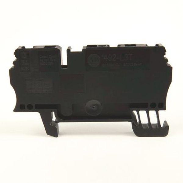 Allen-Bradley, 1492-L3T-B, Spring Clamp Terminal Block, One-Circuit Feed-Through Block, 2.5mm² (# 30 AWG - # 12 AWG), 2 Connection points on one side, Blue, image 1