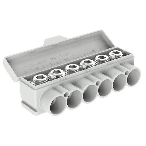 SLT50-6-3 yellow-green Al 6-50/Cu 6-35+3x1,5-2,5 mm2 1000 V Distribution block image 1