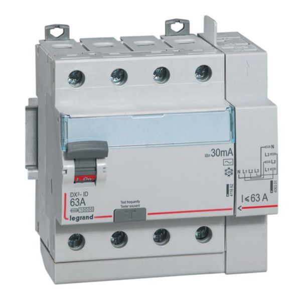 Differential switch DX³-ID screw top inlet and automatic top outlet - 4P 400V~ 40A typeAC 30mA - 5 modules image 1