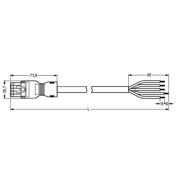 pre-assembled connecting cable Eca Socket/open-ended blue image 5