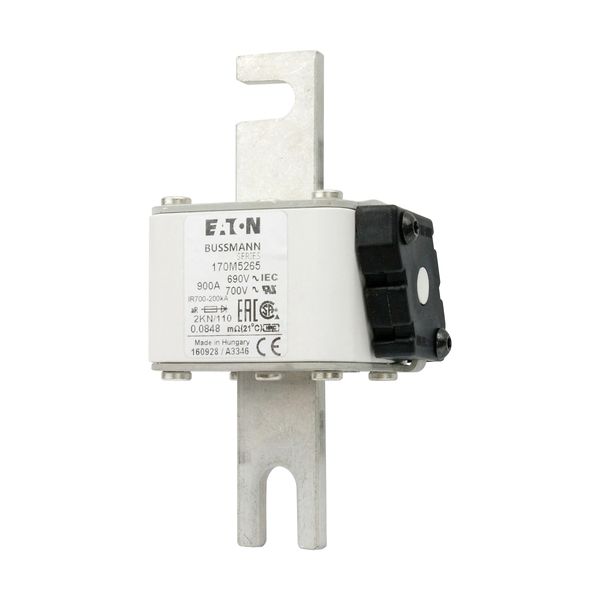 Fuse-link, high speed, 900 A, AC 690 V, DIN 2, 61 x 77 x 138 mm, aR, DIN, IEC, single indicator image 5