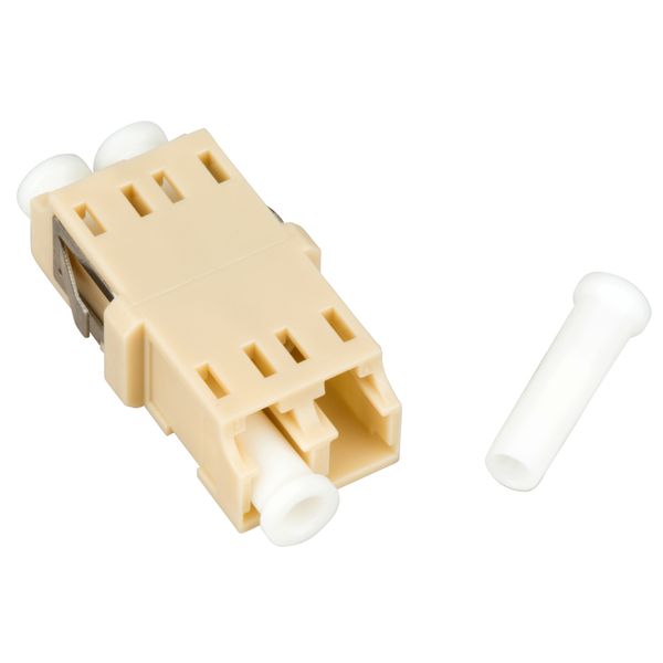 FO Coupler LC-Duplex,Plastic,Multimode,zirc,w/o fl,beige,ECO image 2