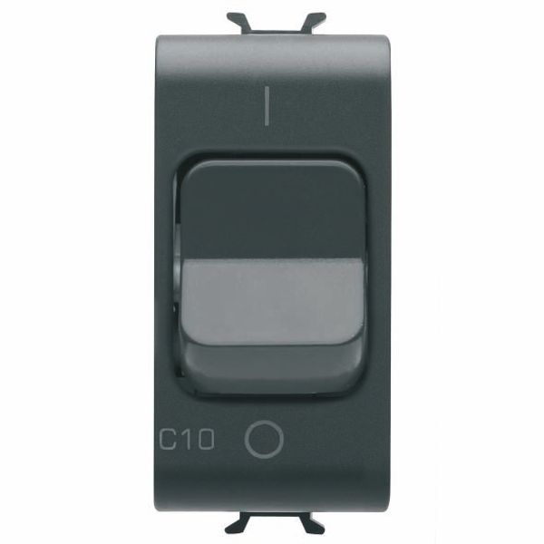 MINIATURE CIRCUIT BREAKER - C CHARACTERISTIC - 1P+N 10A 230Vac - 1 MODULE - SATIN BLACK - CHORUSMART image 2