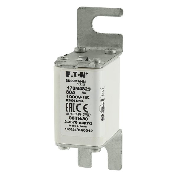 Fuse-link, high speed, 80 A, AC 1000 V, size 00, 30 x 47 x 98 mm, aR, DIN, IEC, type T indicator image 19