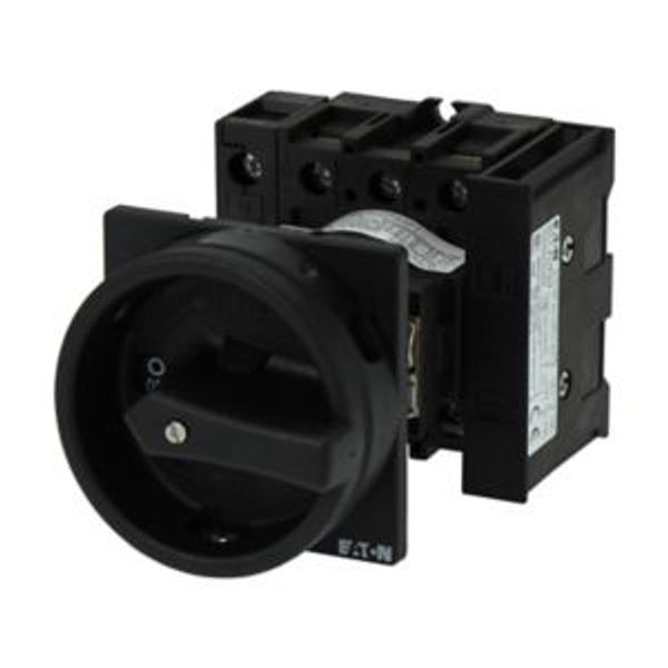 Main switch, P1, 40 A, rear mounting, 3 pole + N, 1 N/O, 1 N/C, STOP function, With black rotary handle and locking ring, Lockable in the 0 (Off) posi image 3