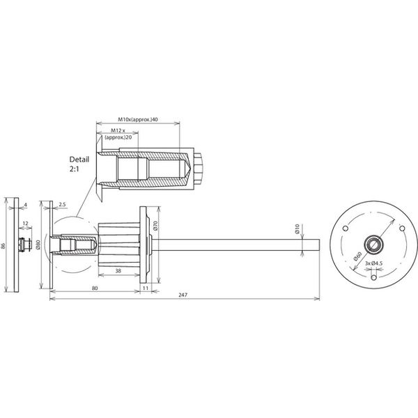 Fixed earthing terminal type M M10/M12 StSt(V4A) term. axis St/tZn a.  image 2