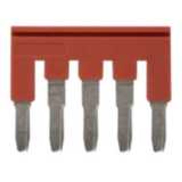Short bar for terminal blocks 4 mm² push-in plus models, 5 poles, red image 1