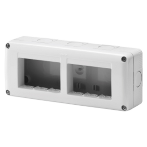 PROTECTED ENCLOSURE FOR SYSTEM DEVICES - HORIZONTAL MULTIPLE - 6 GANG - MODULE 3x2 - RAL 7035 GREY - IP40 image 1