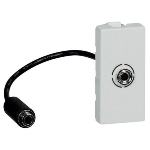 Arteor™ - Jack 3.5mm female socket preconnected 1 module square - Soft Alu image 1