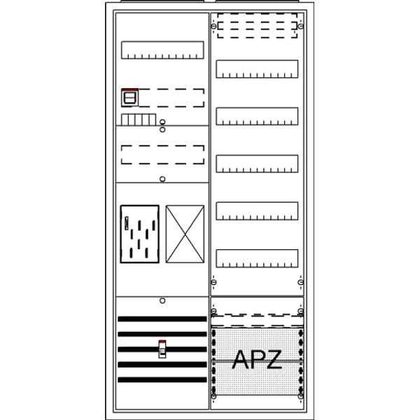 BA27TB Meter board, Field width: 2, Rows: 57, 1100 mm x 550 mm x 215 mm, Isolated (Class II), IP31 image 13