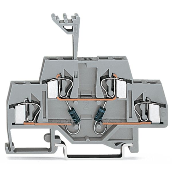 Component terminal block double-deck with 2 diodes 1N4007 gray image 4