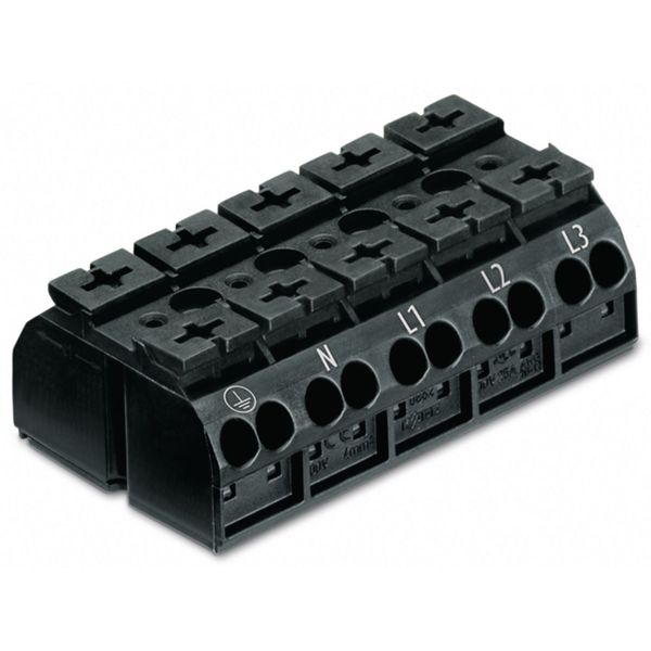 4-conductor chassis-mount terminal strip with ground contact PE-N-L1-L image 3