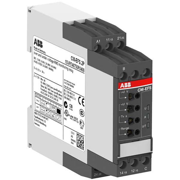 CM-EFS.2P Voltage monitoring relay 2c/o, B-C=3-600VRMS, 24-240VAC/DC image 1