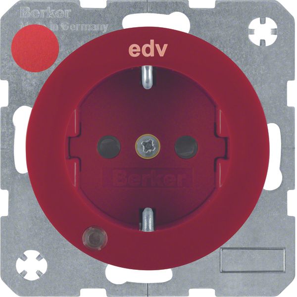 SCHUKO Soc.out. LED+"EDV" impr.,enhncd contact prot.,screw-in lift ,R. image 1