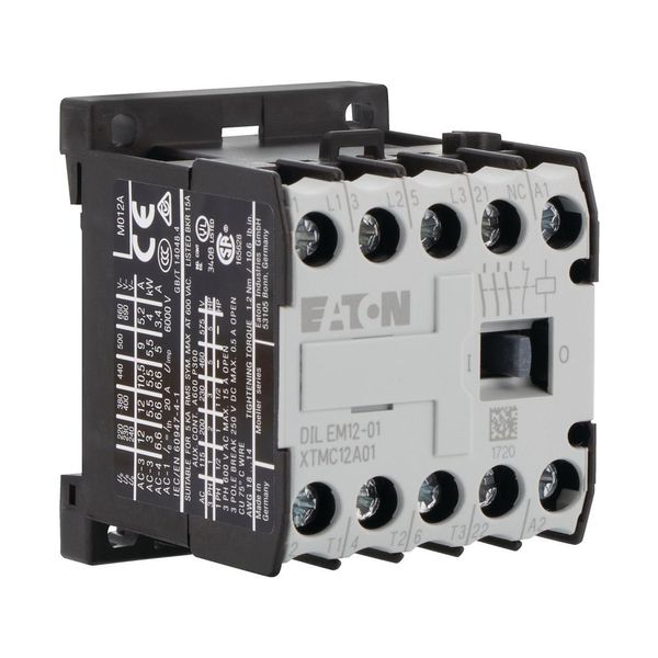Contactor, 24 V 50 Hz, 3 pole, 380 V 400 V, 5.5 kW, Contacts N/C = Normally closed= 1 NC, Screw terminals, AC operation image 10