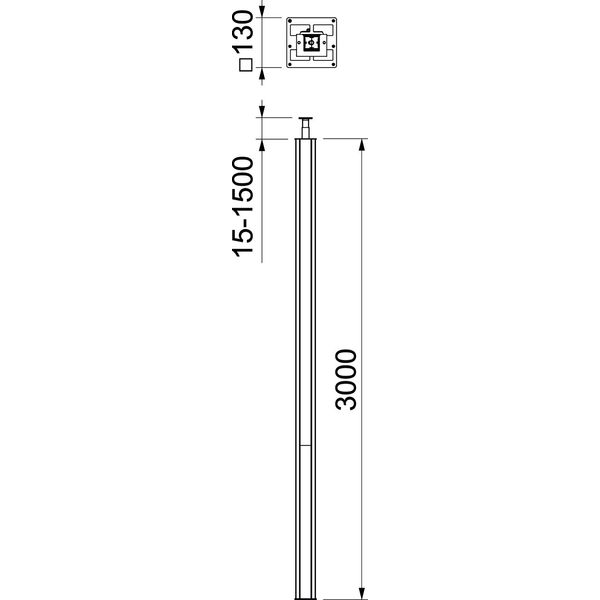 ISS130130RW service pole floor/ceiling 3000x130x130 image 2