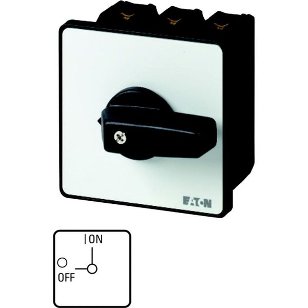 On-Off switch, P3, 63 A, flush mounting, 3 pole + N, with black thumb grip and front plate image 3