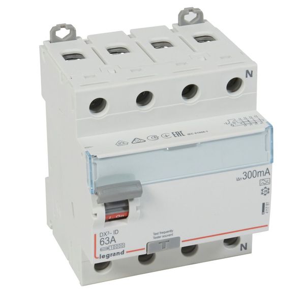 RCD DX³-ID - 4P - 400 V~ neutral right hand side - 63 A - 300 mA - A type image 1
