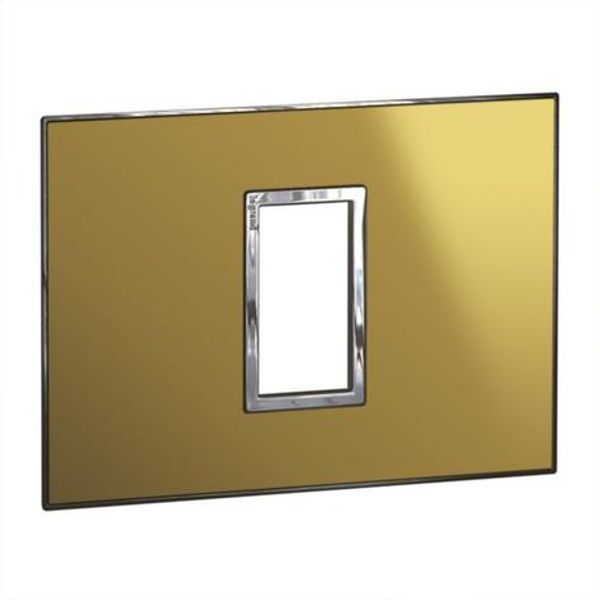 Italian / US standard plate Arteor square version 1 module - reflective gold image 1