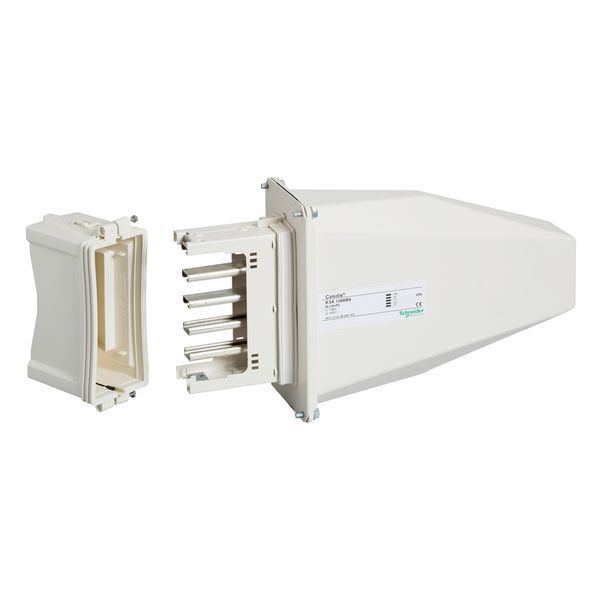 Feed unit, Canalis KSA, 100A, right mounting, without line protection, polarity 3L+N+PE, white RAL9001 image 1