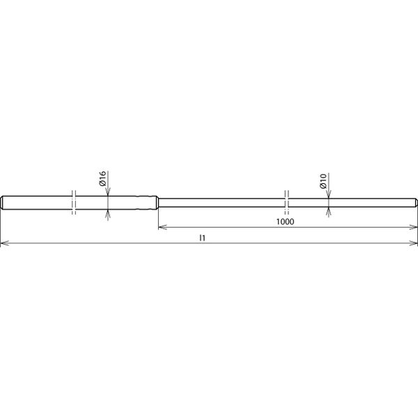 Air-termination rod D 16mm/10mm L 2000mm AlMgSi both ends chamfered image 2