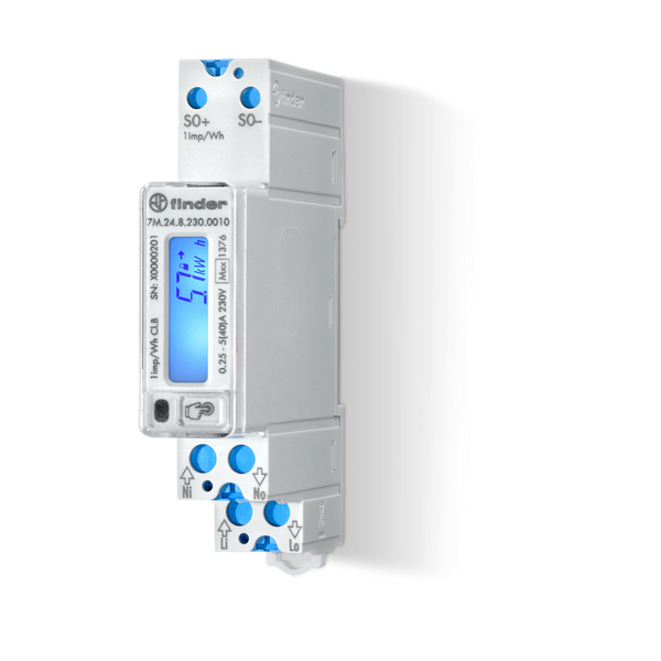 Energy meter 17.5mm, 1 ph.LCDisplay/40A/230VAC/S0/without MID (7M.24.8.230.0001) image 1