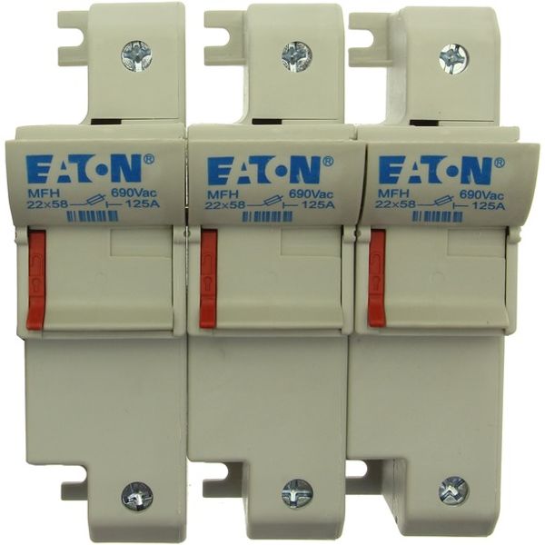 Fuse-holder, low voltage, 125 A, AC 690 V, 22 x 58 mm, 3P, IEC, UL image 1