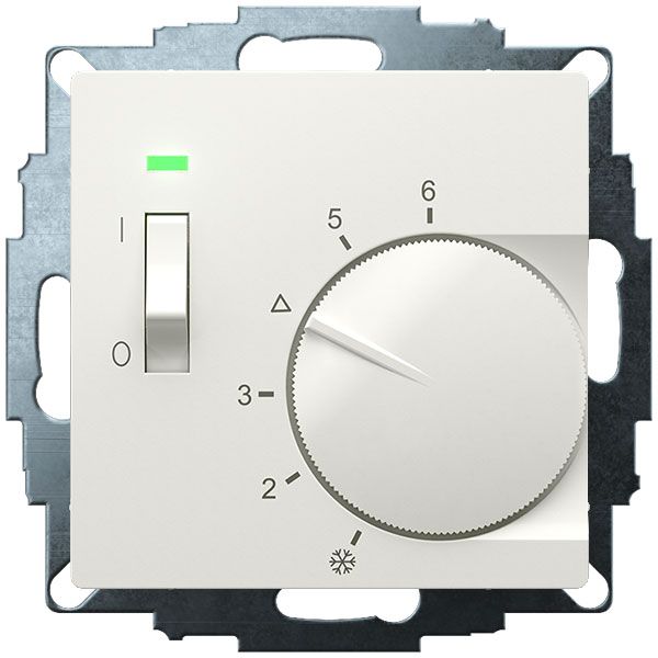 UP room controller, RAL9010 glossy 55x55, 5-30C, AC 24V, 1 opener 10 A at DC 24 V 100 W, temperature reduction approx. 4K image 2