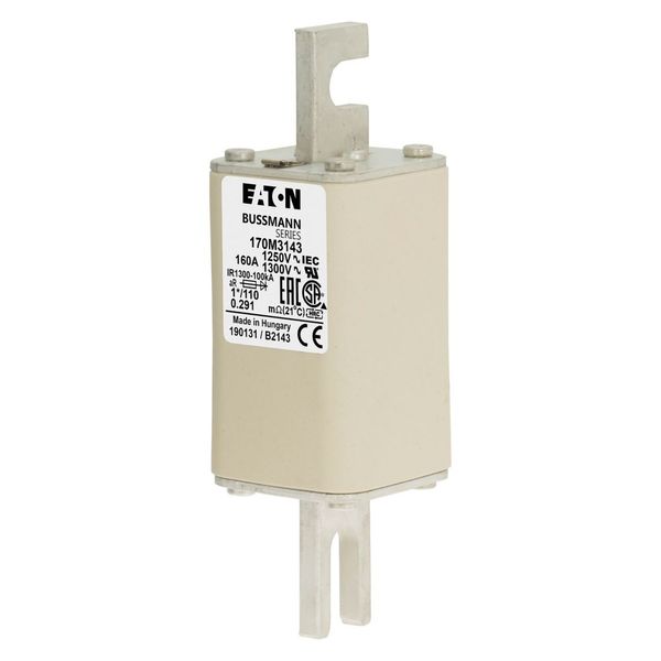 Fuse-link, high speed, 160 A, AC 1250 V, compact size 1, 45 x 45 x 138 mm, aR, DIN, IEC, single indicator image 3