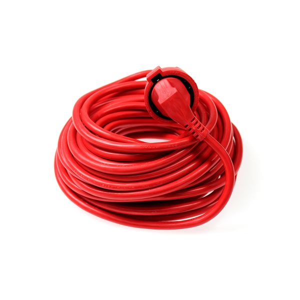 PVC Cable extension 25m H05VV-F 3G1,5 red in polybag with label image 1