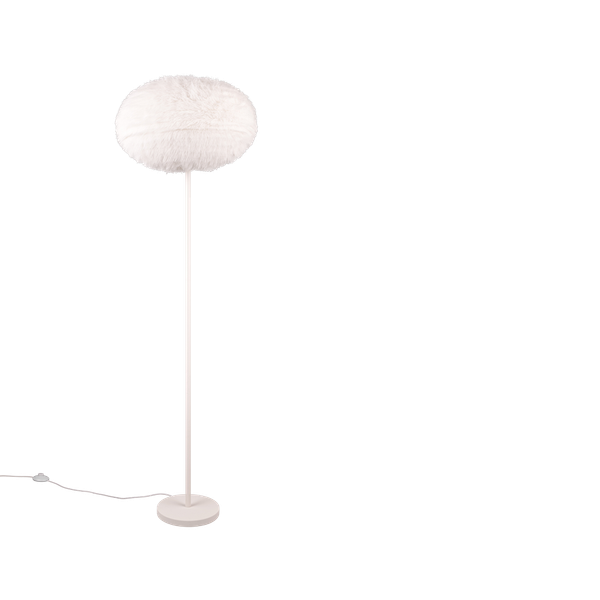 Furry floor lamp E27 white/sand image 1