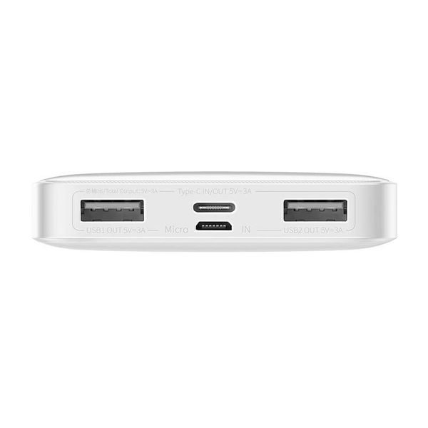 LiPo PowerBank 10000mAh 5V 3A USB + USB C Bipow white BASEUS image 3