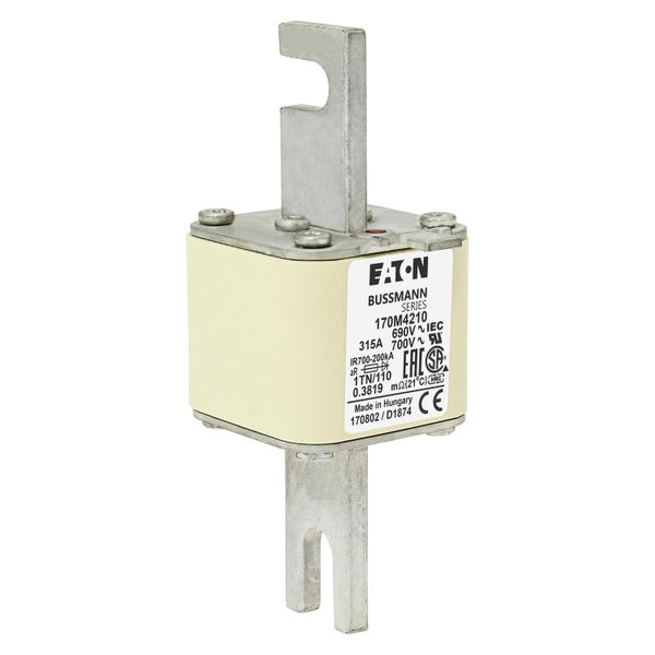 Fuse-link, high speed, 315 A, AC 690 V, DIN 1, 53 x 66 x 138 mm, aR, DIN, IEC, type T indicator image 15