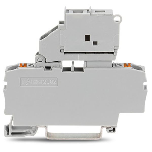 2-conductor fuse terminal block with pivoting fuse holder and end plat image 3