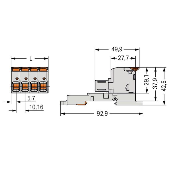 832-1102/306-000 1-conductor female connector; lever; Push-in CAGE CLAMP® image 2