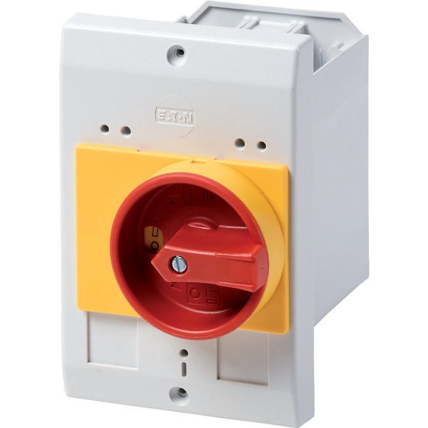 Insulated enclosure, E-PKZ0, H x W x D = 129 x 85 x 124 mm, flush mounted, rotary handle, red/yellow, IP55 image 3