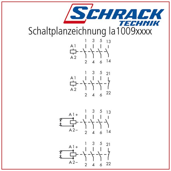 Mini Contactor 3NO+1NC, 20A, 24VDC image 2