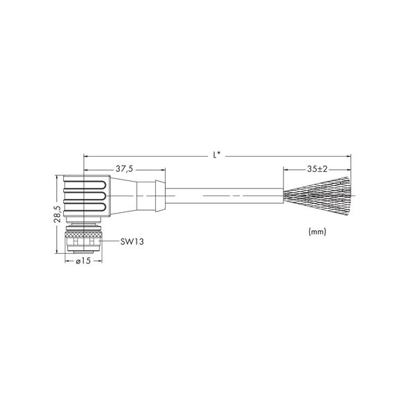 PROFIBUS cable M12B socket angled 5-pole violet image 4