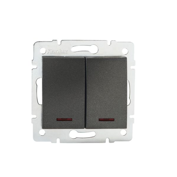 LOGI 02-1023-141 gr Double Control Switch Iluminated LOGI image 1