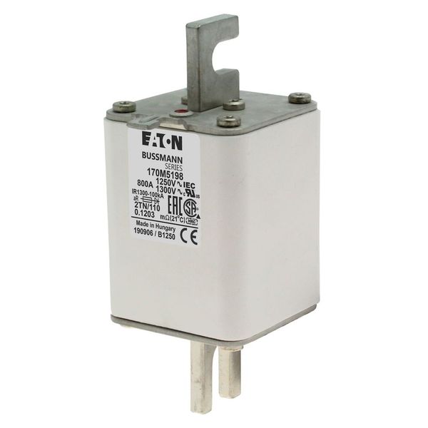 Fuse-link, high speed, 800 A, AC 1250 V, size 2, 61 x 75 x 138 mm, aR, DIN, IEC, type T indicator image 6