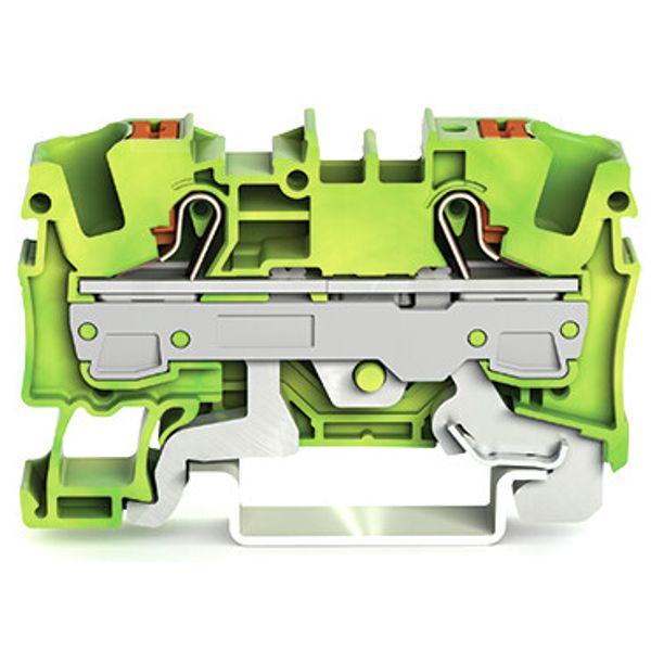 2-conductor ground terminal block with push-button 6 mm² green-yellow image 2