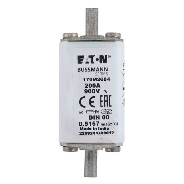 Fuse-link, high speed, 200 A, AC 900 V, DIN 00, aR, DIN, IEC, single indicator image 17