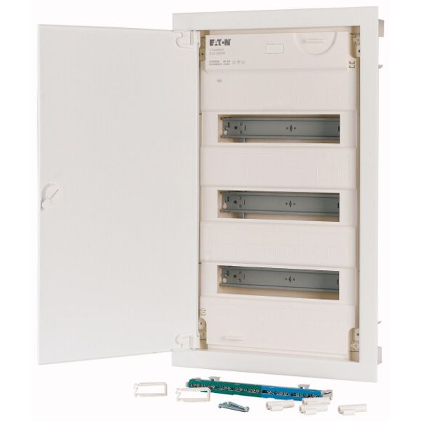 Hollow wall compact distribution board, 3-rows, super-slim sheet steel door image 3