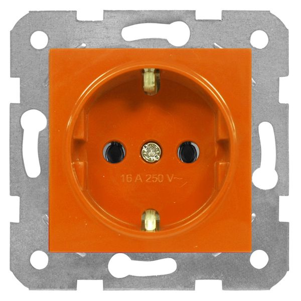 Socket outlet, orange color, screw clamps image 1