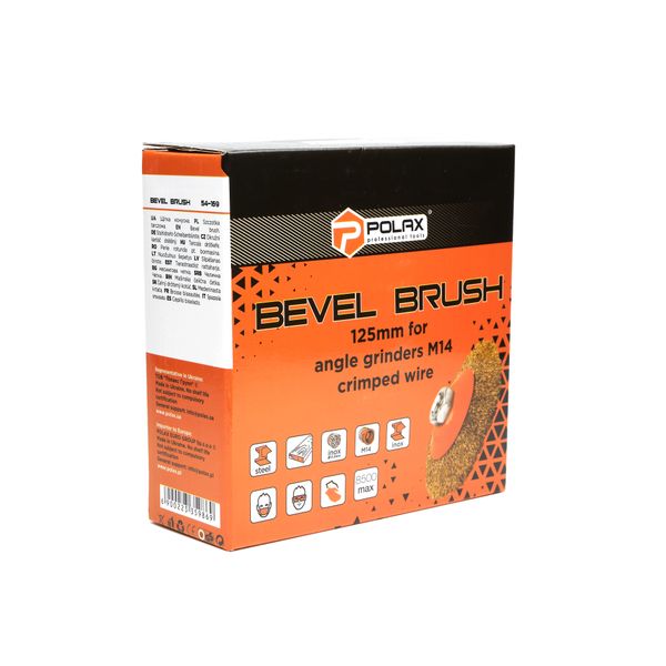 Bevel brush Trapezoid  M14,125mm (crimped wire) image 2