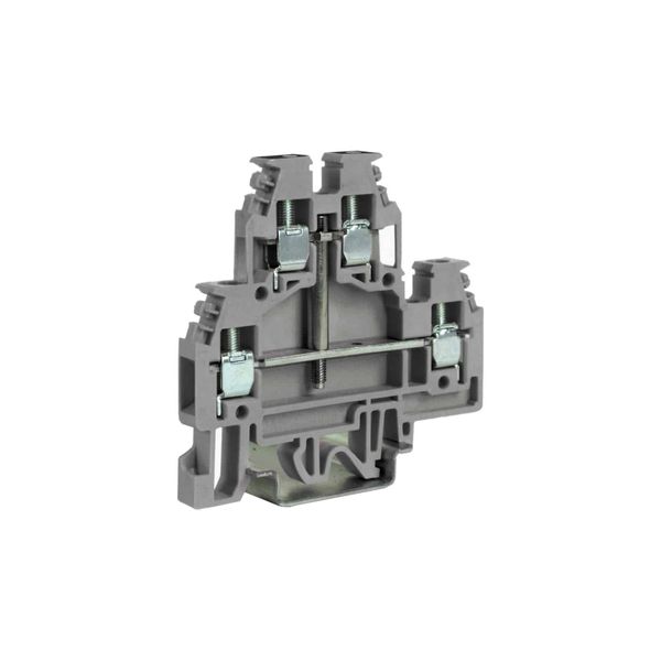 Screw terminal block 4mm2, 2-levels interconnected, beige color image 1