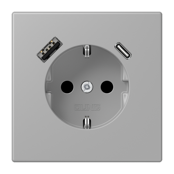 SCHUKO socket with USB charger LC32012 LC1520-15CA204 image 1